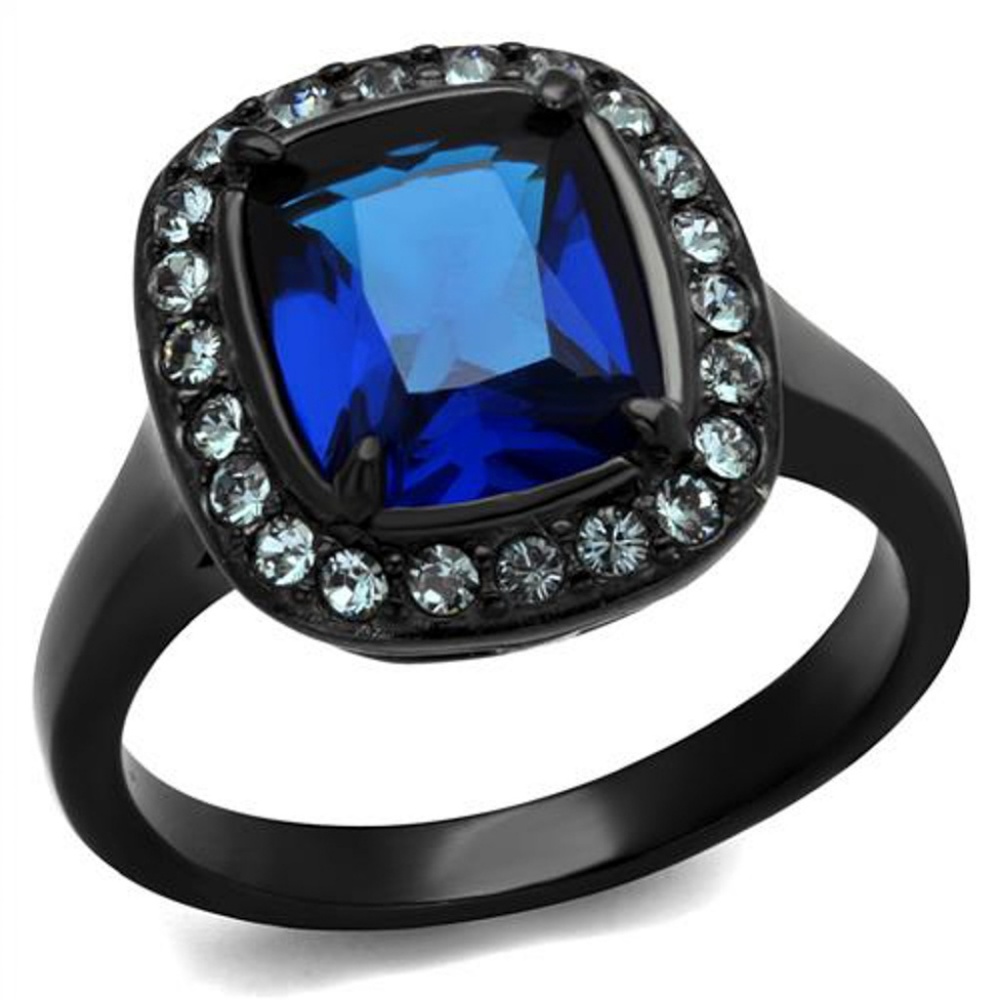 4Ct Zircona Black Stainless Steel Engagement Ring